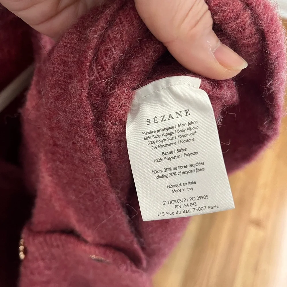Sezane OTHELLO Rosewood   Sweater, size M - Picture 5 of 7